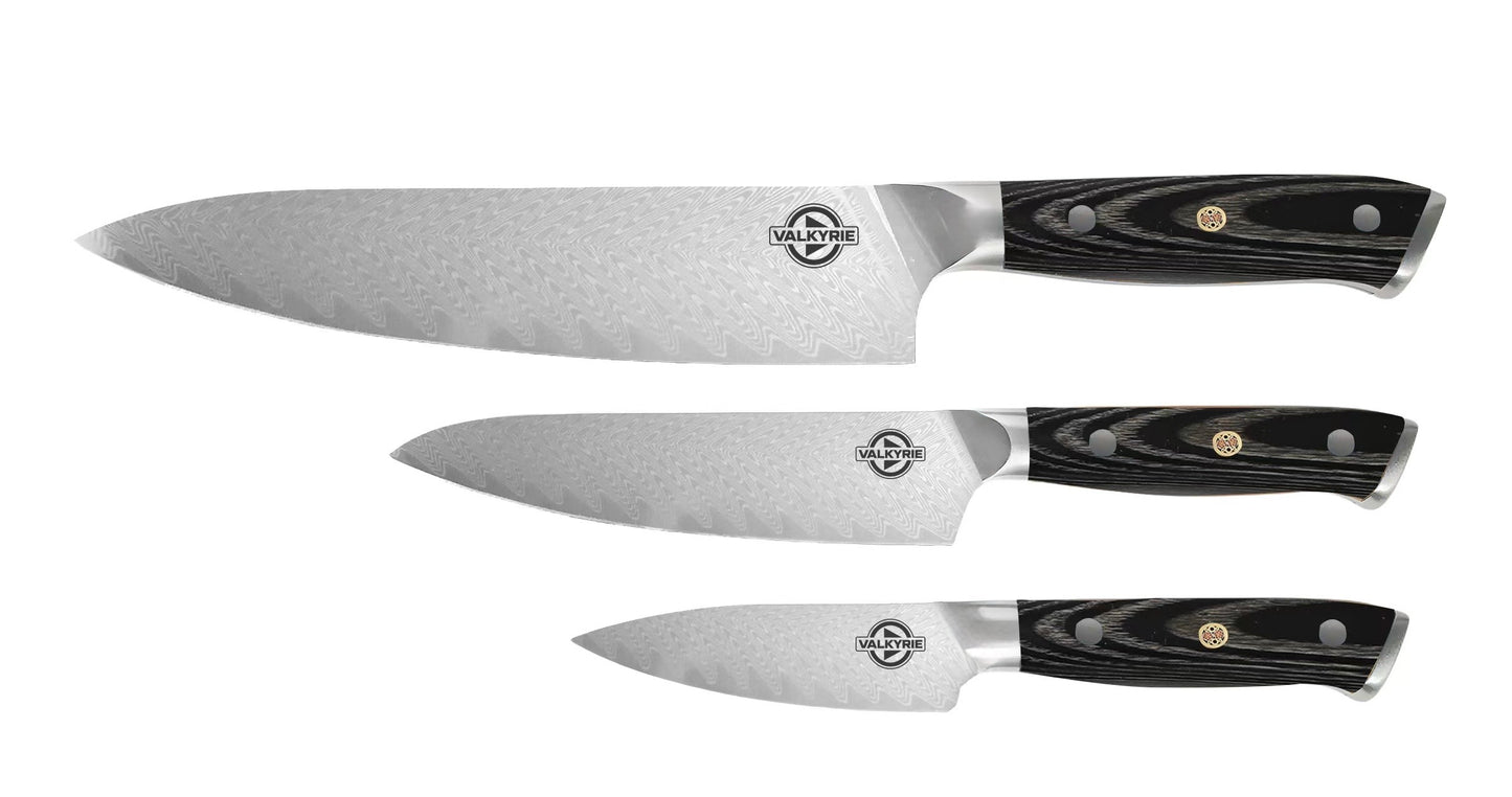 Valkyrie Cutlery (3 Piece Cutlery Set Demascus Steel)