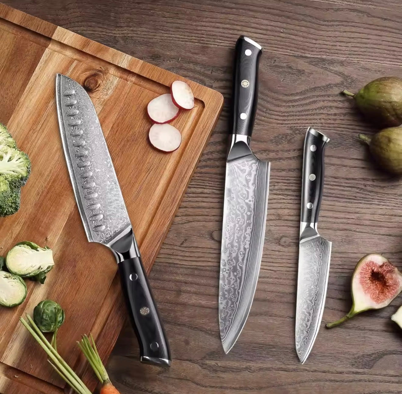 Valkyrie Cutlery (3 Piece Cutlery Set Demascus Steel)