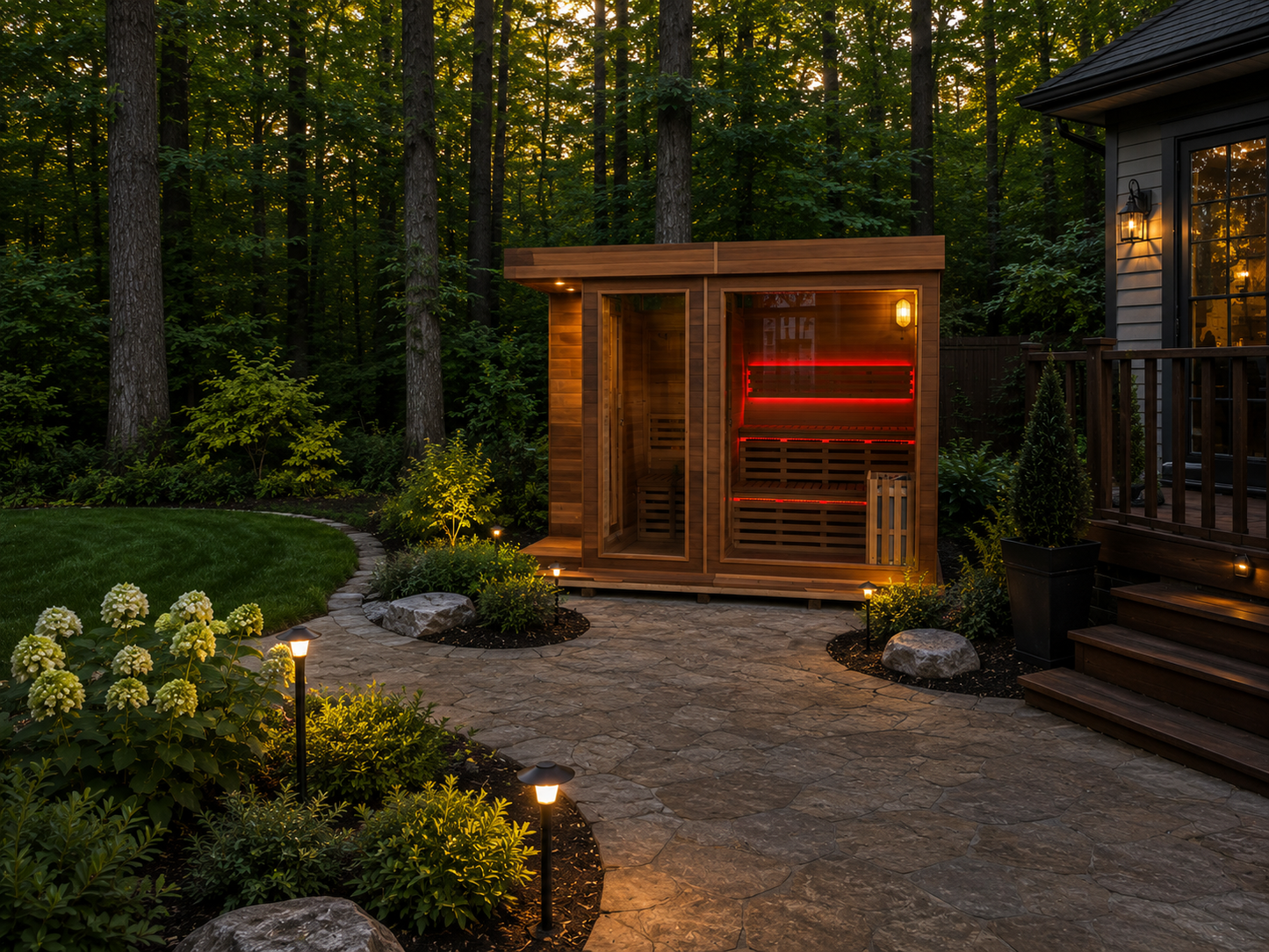 6 Person Indoor Sauna 98in x 79in x 75in with Canadian Cedar